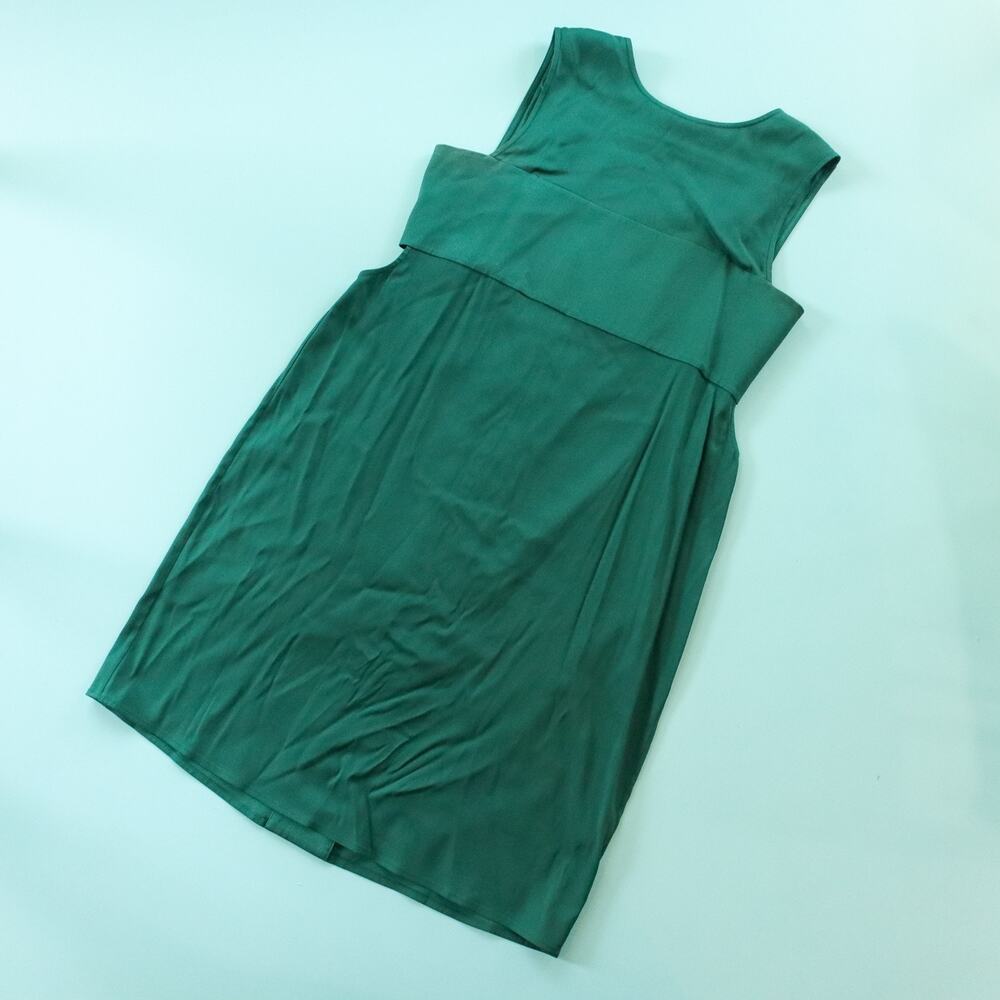 T Alexander Wang Emerald Green Empire Waist Sleeveless Mini Dress Size 4 Silk - Picture 2 of 9